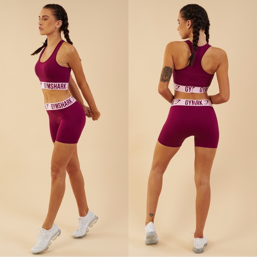 Gymshark Fit Shorts in Deep Plum/Chalk